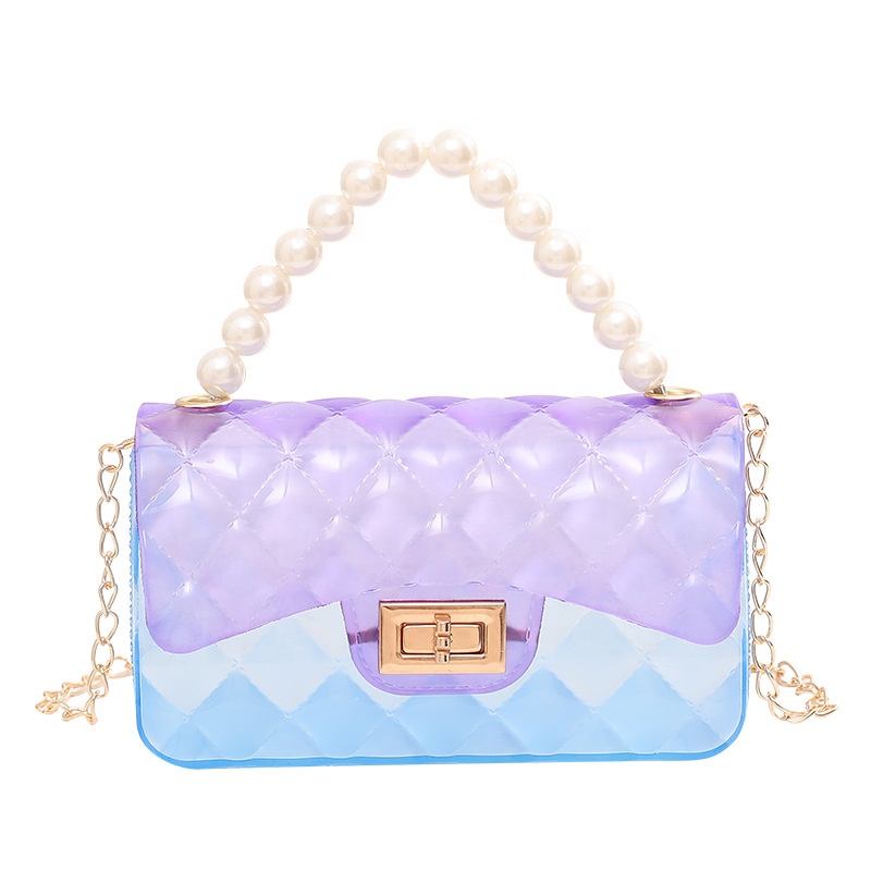 New Transparent Women Jelly Bag Silicone Purse And Handbags Fashion Pearl Pvc Ladies Shoulder Crossbody Bags